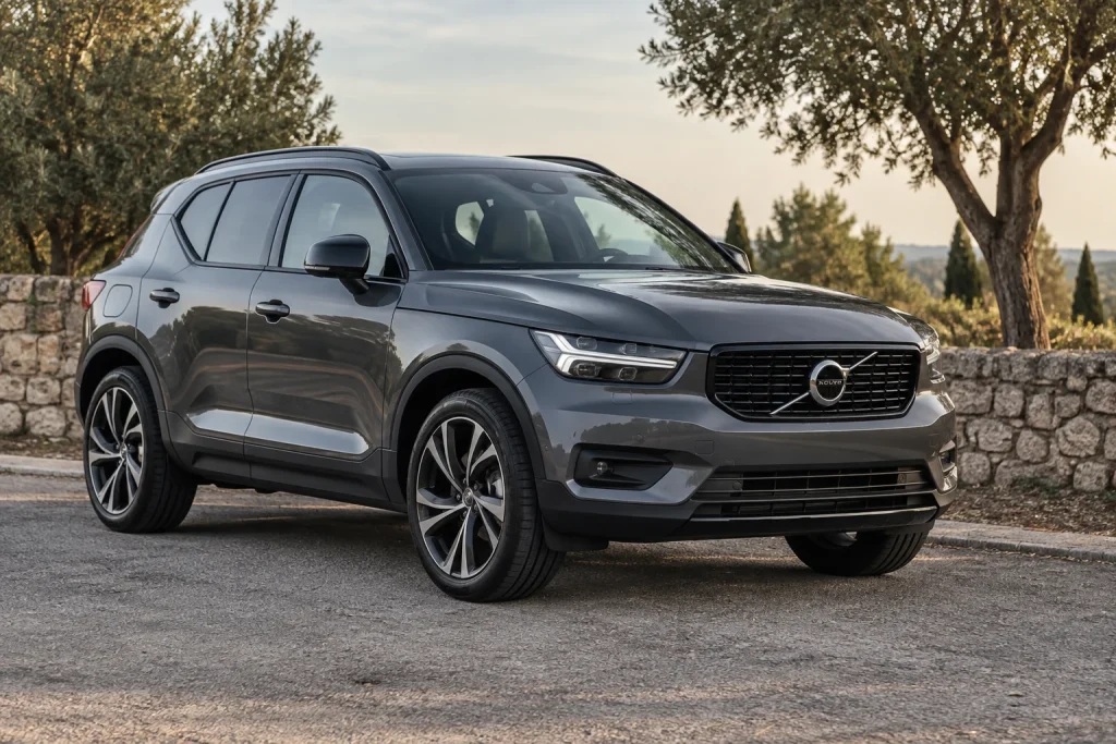 SUV gris grafito en un entorno exterior mediterráneo